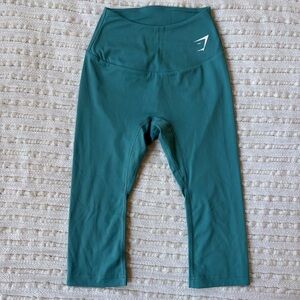 Gymshark Teal Blue Green Cropped Workout Training Leggings Size XS